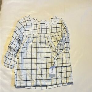 Carter's White and Black Checkered Kids Top